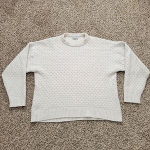 Aritzia Sunday Best Peggy Sweater Ivory White Merino Wool Crew Neck Size Small